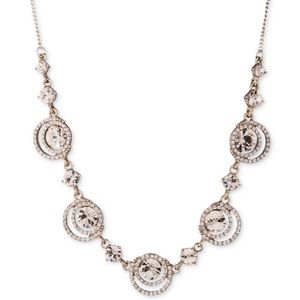 GIVENCHY crystal halo gold-tone necklace NWT